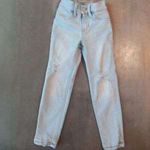 Old Navy San Francisco CA Blue Distressed Patch Jeans For Girls Size 4